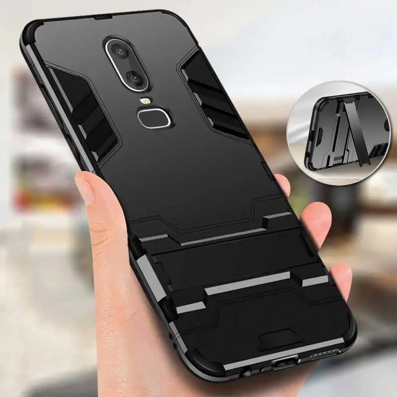 

case For Oneplus 6t Case one plus 6 cover Shockproof TPU+PC Hard Plastic with Stand Dual Hybrid Back Cover Case For Oneplus 6