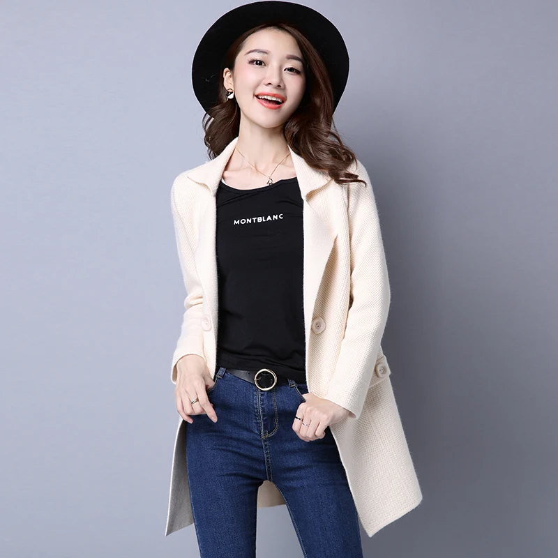 

New Autumn Winter Women Coat Long Cardigans Casual Warm Long Design Female Knitted coat Cardigan Jacket Lady