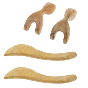 

4 Pack Sandal Wood Guasha Scraping Massage Trigger Point Scraper Board Guasha Massage Relaxation