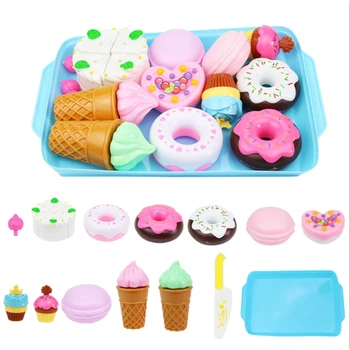 

New Pretend Play Early Education Children's Kitchen Toys Plastic Simulation Food Cake Ice Cream Dessert Toy For kids Gift D82