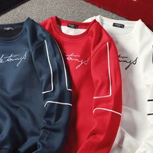 Осенние и зимние мужские толстовки с модным принтом, пуловер с длинными рукавами, удобный черный, белый, синий, хаки, красный, мужской свитер