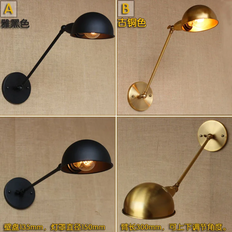

American Retro Style Circle Iron Loft Contracted Wall Lamp Edison Bulb Asile Light Coffee Shop Light Free Shipping