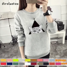 Manufacturers selling thick warm sweater T-shirt cute kitty ladies eighteen colors M-3XL five code number can be selected