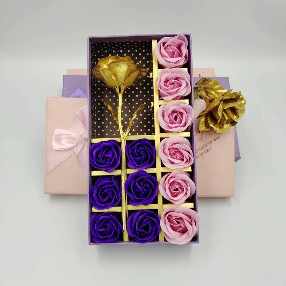Новые горячие 12 шт лепестками роз душистое мыло Золотой Фольга цветок вечерние способствует Валентина подарок на день матери
