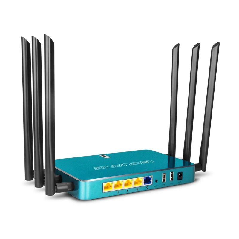  High Quality High Power 1000MW Gigabit Prot WiFi Router 1167Mbps Dual Band 2.4G 5G Wireless Router with 2*usb Supports 128 Users 