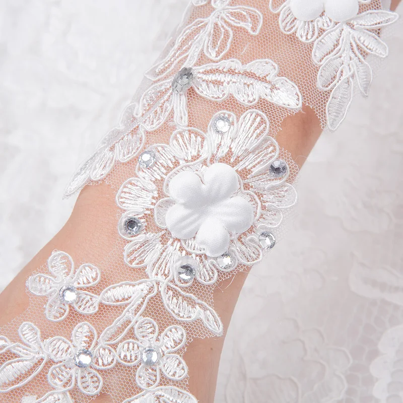 Кружевные свадебные перчатки невесты свадебные перчатки свадебные аксессуары guantes novia gants mariage
