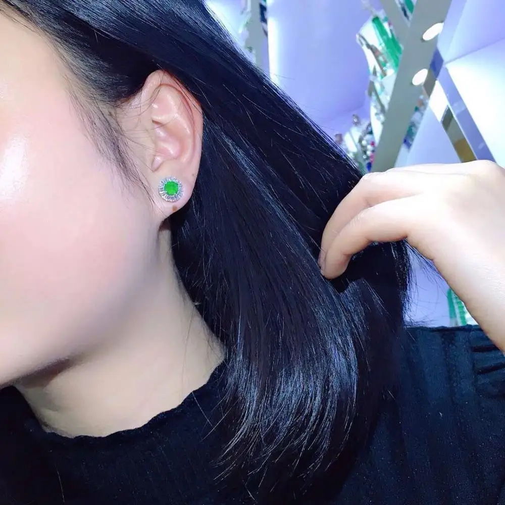 

New Earrings Round Earrings S925 Silver Inlay Zircon Elegant And Irregular Irregular_Factory Direct Sales