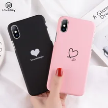 Lovebay чехол для телефона для iPhone 6, 6s, 7, 8 Plus, X, XR, XS Max, модный жесткий чехол из поликарбоната с мультипликационным принтом Love Heart love is simple для iPhone 8, чехол Capa