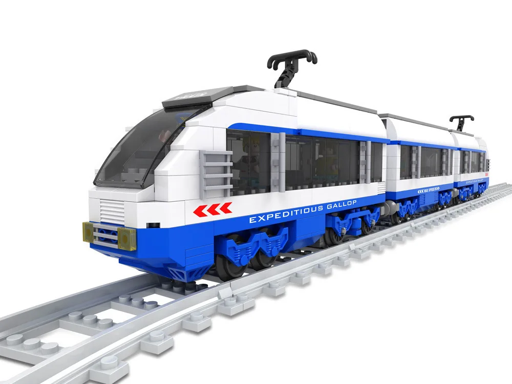 

Ausini Model building kits compatible with lego city High-speed rail Train 1038 3D blocks Educational toys hobbies for children