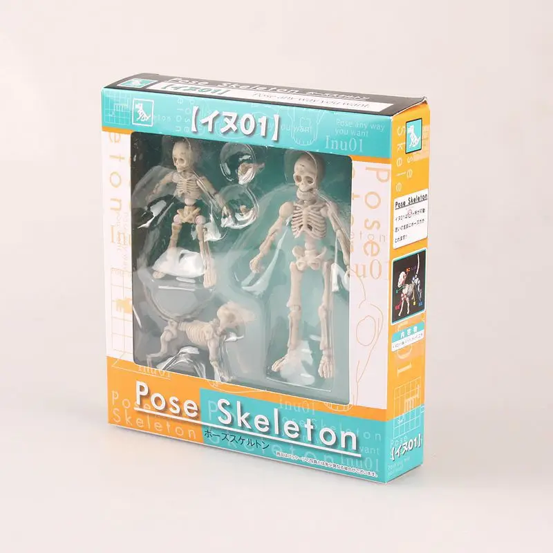 3pcs/set 3 8cm Pose Skeleton Child Dog Joints moveable Cartoon Anime