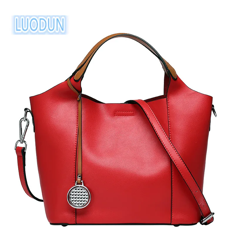 

LUODUN 2018 new fashion cowhide handbag Europe and the United States leather bag bag lady bag shoulder Messenger bag