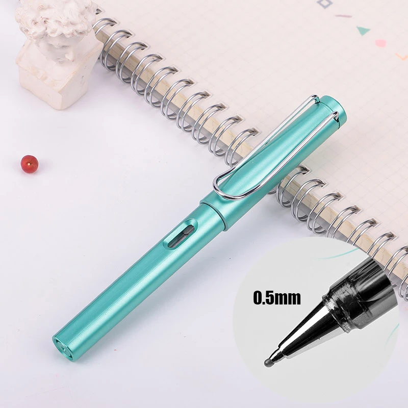 Цветной пластиковый корпус 0,38 мм перьевая ручка для письма тонкая ручка для подписи канцелярские 1064 - Цвет: H
