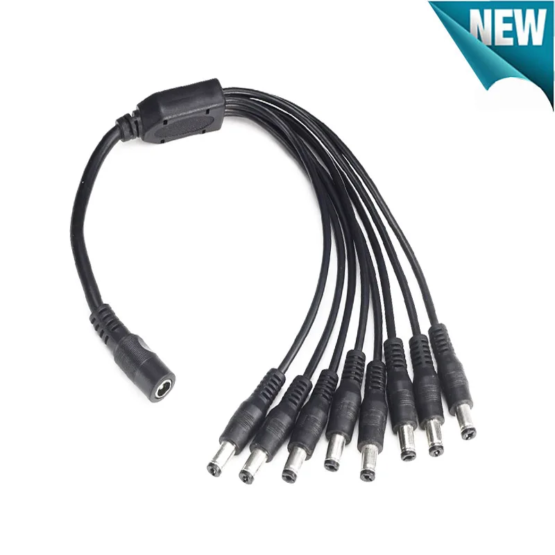 New 1 to 4 or 8 DC Power Splitter Adapter Cable Security Surveillance