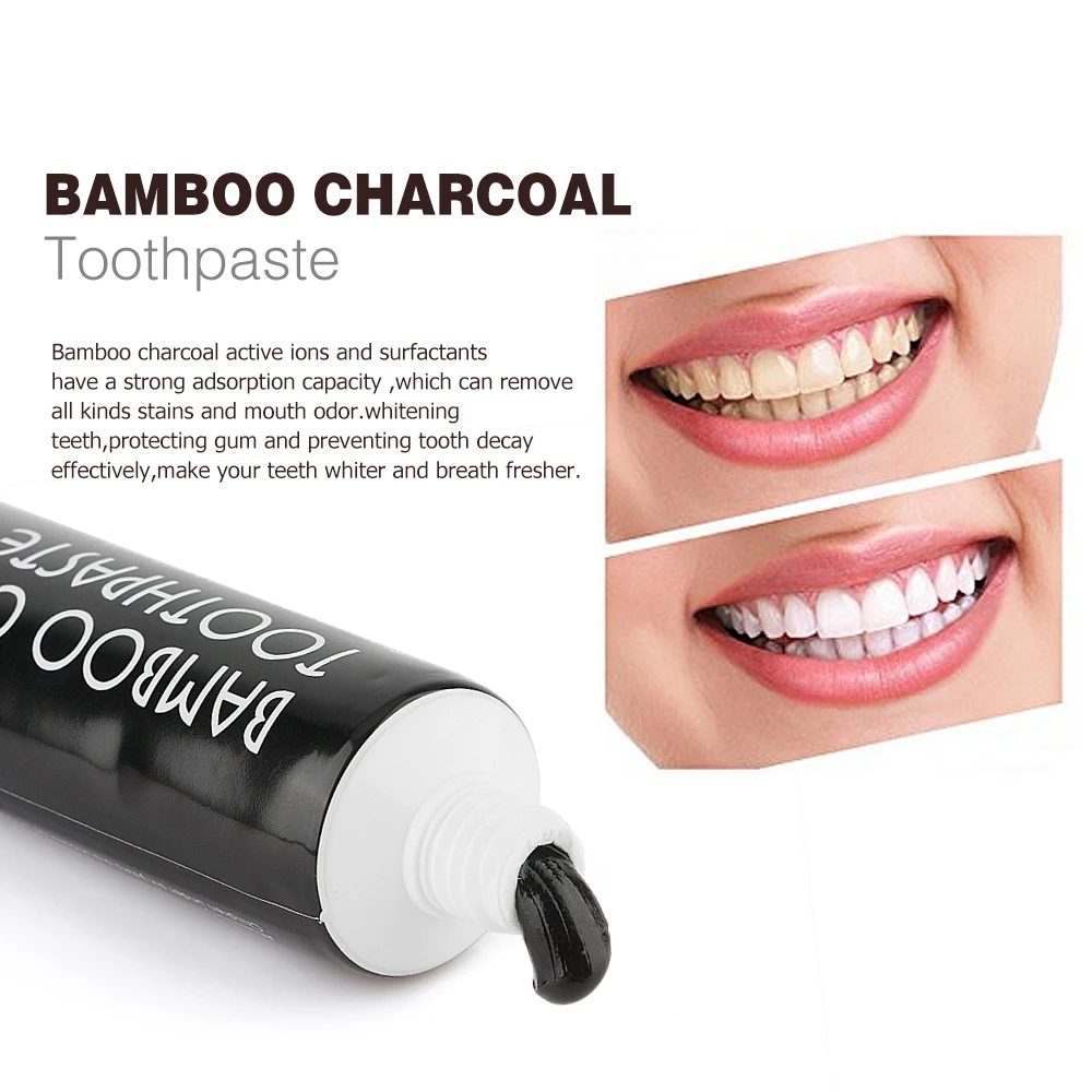 Bamboo темно-серая зубная паста отбеливание зубов Уход за полостью рта набор зубов уголь отбеливание зубная паста FDA CE одобрено с кистью