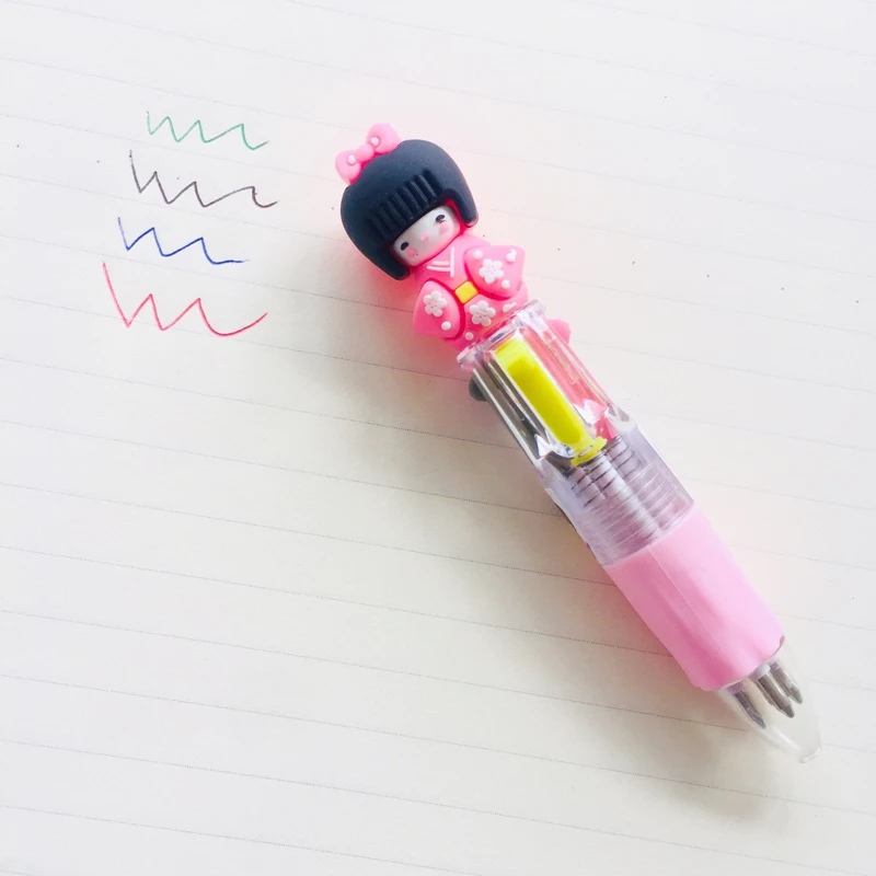 

Kawaii 4 Color Kimono Japanese Girl Press Ball Ballpoint Pen Writing Student Stationery School Office Supply Random