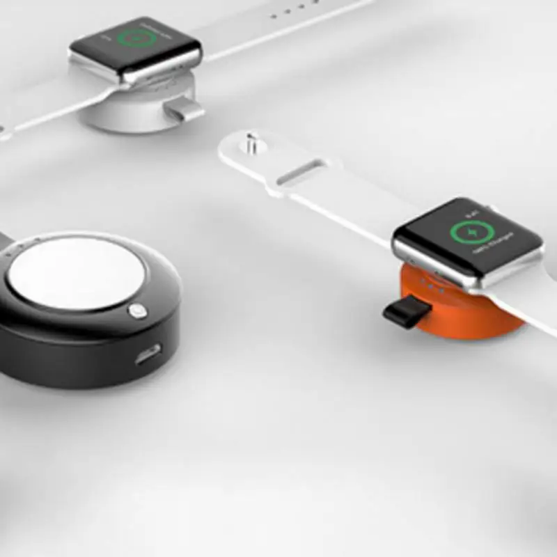 2 in 1 Qi Wireless Charger For Apple Watch Mini Portable Magnetic Charger Built-in 450mA/H Battery 2 in 1 Qi Wireless Charger For Apple Watch Mini Portable Magnetic Charger Built-in 450mA/H Battery