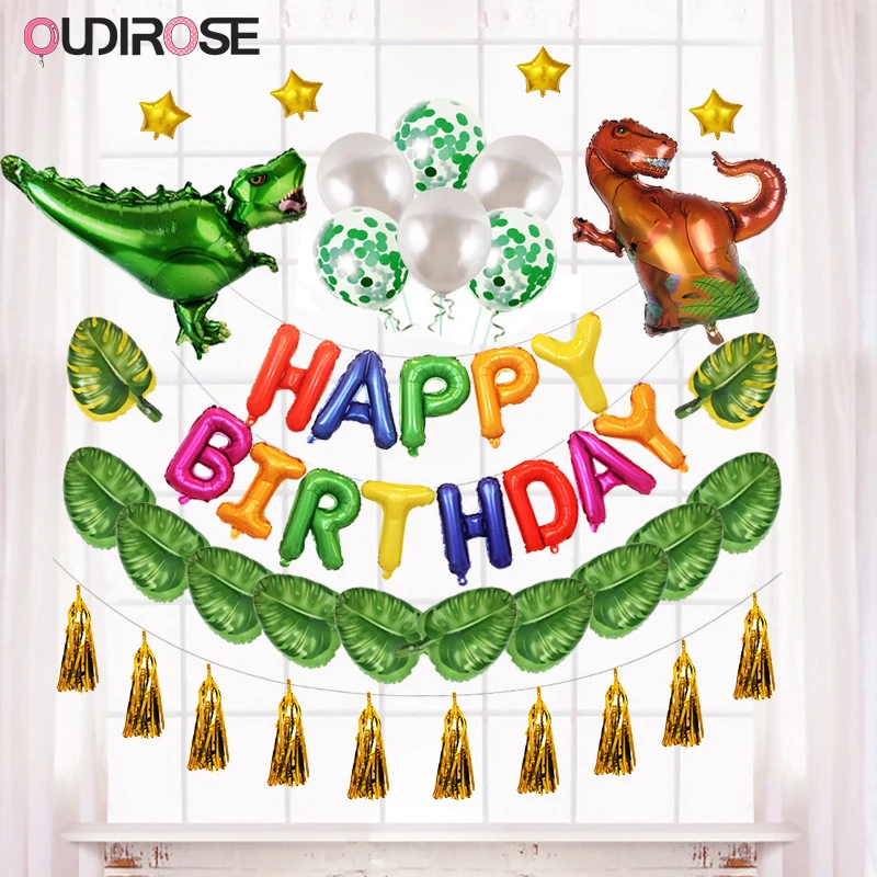 

45pcs Cartoon Dinosaur Party Theme ballon Mix Balloons Birthday Baby Shower Child Toy Dinosaur Balloons globos Party Decoration