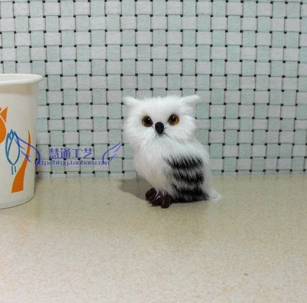 Free Shipping 8x7x6 Cm Owl Toy Polyethylene Furs Resin