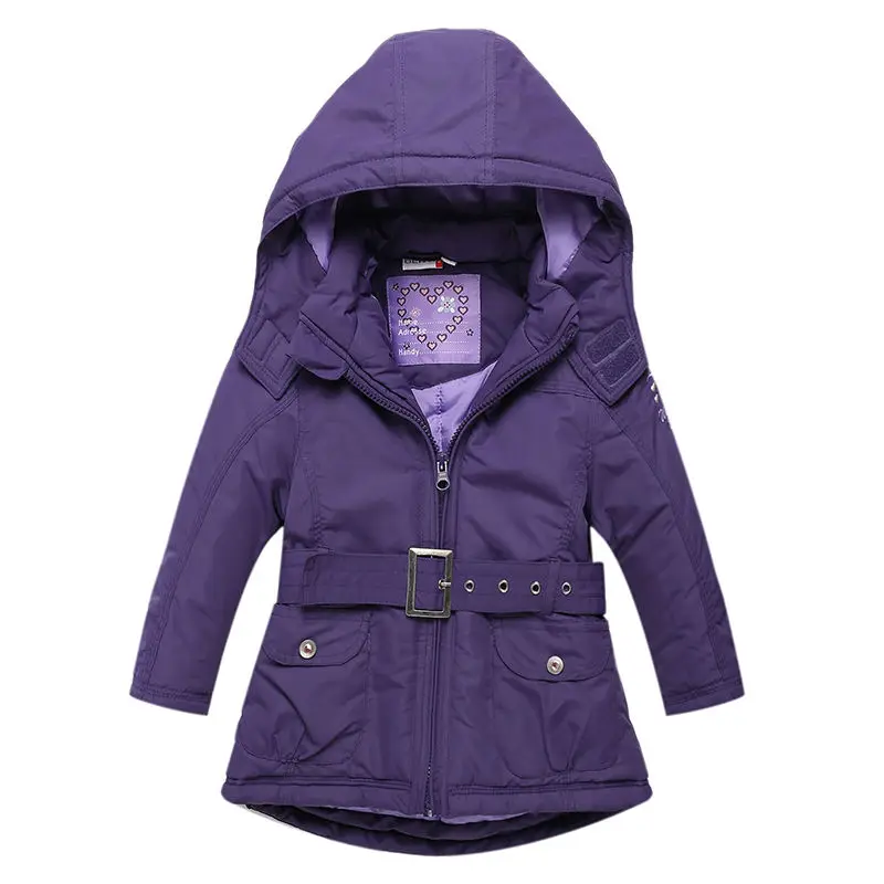 

Girls Purple Jacket Autumn Kids Coat Hooded 1-7Years