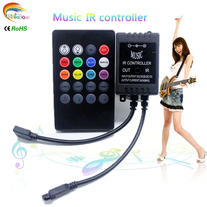 Led Rgb Remote Control Music Sound Sensor Rgb Led Music Controller