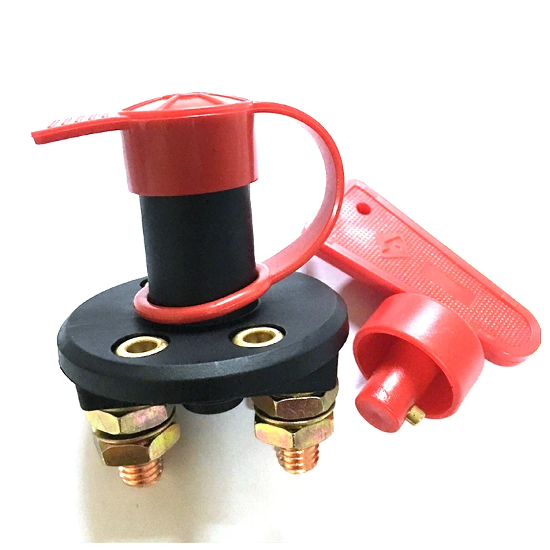 

Vehemo Car Switch Battery Isolator Cut Off Power Kill Switch 100A 12V 24V Key with Waterproof Cover Battery Isolator Switch