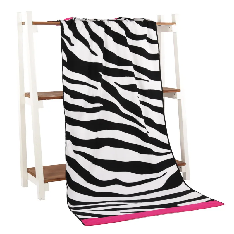 Евро банное полотенце из микрофибры с принтом пляжное полотенце для волос супер мягкая вода 70*140 см, мягкий дизайн 30, Прямая поставка - Цвет: zebra