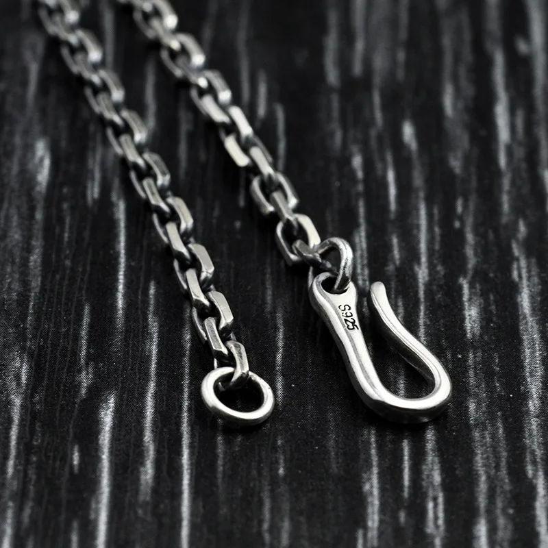 FNJ 925 серебряный браслет на цепочке, Модный S925 тайский серебряный браслет для женщин и мужчин, ювелирные изделия