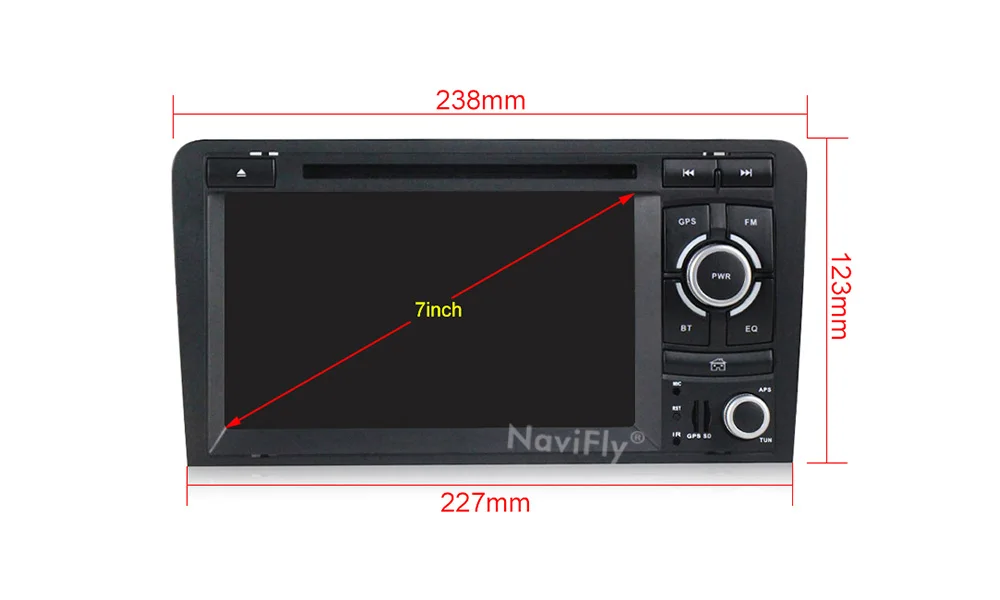 Top Navifly! 2G+32G Android 9.1 2din Car dvd radio audio GPS Navigation For Audi A3 S3 2002-2011 car multimedia player WIFI BT RDS 10