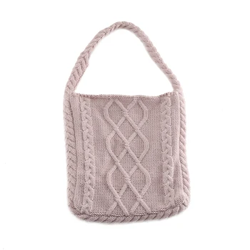 

2018 Women Autumn Large Knitted Handbag INS Popular Female Weave Shoulder Bags Lady Vacation Straw Bag Casual Braid Tote SS3407