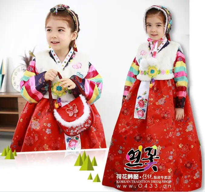 Детский ханбок платье корейский национальный костюм дворца ханбок свадебная одежда Корейский танец меньшинств костюмы вечерние Косплей