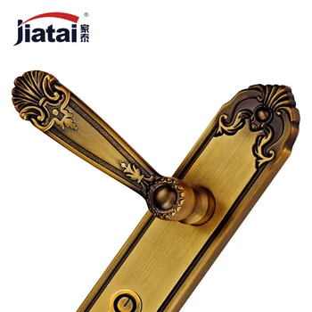 

Thai high-end home European American antique hardware locks ZL249332 yellow bronze door locks on the door
