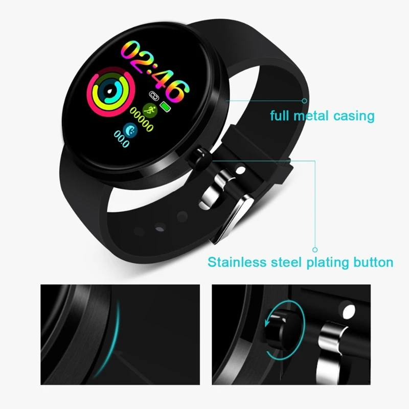 Dm78 плюс фитнес-браслет для женщин Ip68 Водонепроницаемый трекер физической активности Монитор Сердечного Ритма Смарт-часы для мужчин
