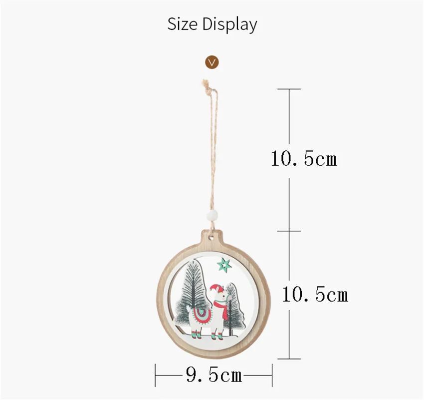 Год из натурального дерева полые круглые звезды Овцы Рождественская елка украшения Подвесные Подарки Рождественский Декор вечерние украшения для дома