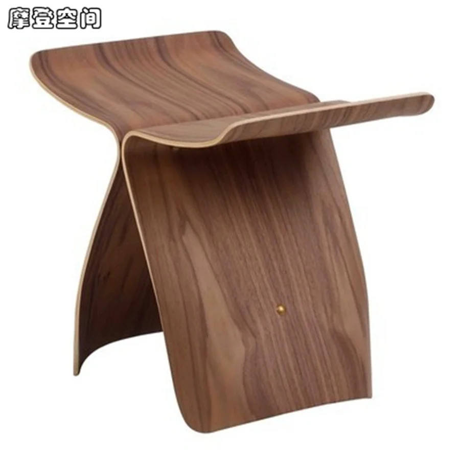 Современный дизайн гостиной фанерный стул оттоманский стул с бабочками 2 цвета грецкий орех и природа/