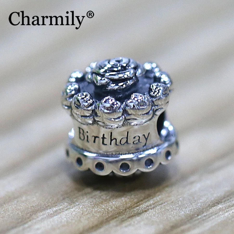 Оригинальная Серебряная бусина Шарм с надписью Happy Birthday|charm beads|beads diydiy beads |