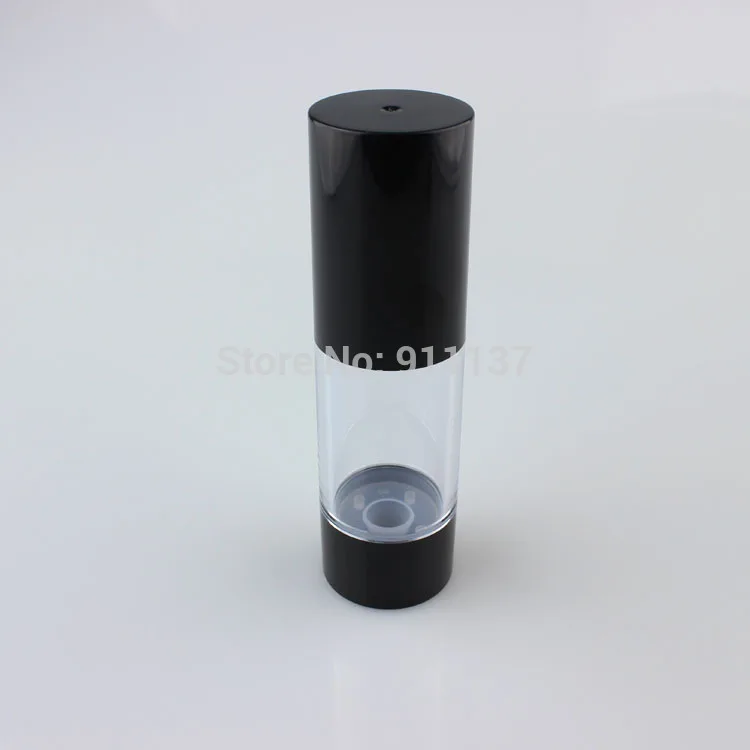 50pcs-30ml-airless-bottleblack-pp-plastic-lotion-sub-bottling-with-bayonet-style-vacuum-pump-round-sample-serum-bottle