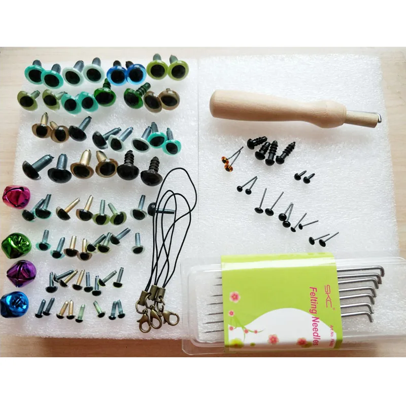 

WFPFPBEC DIY wool for felting tools mat 5pair eyes handle sets