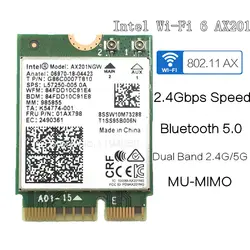 Intel Wi-Fi 6 AX201 Bluetooth 5,0 Двухдиапазонная 2,4G/5G беспроводная NGFF Кнопка E CNVi Wifi карта AX201NGW 2,4 ГГц/5 ГГц 802.11ac/ax