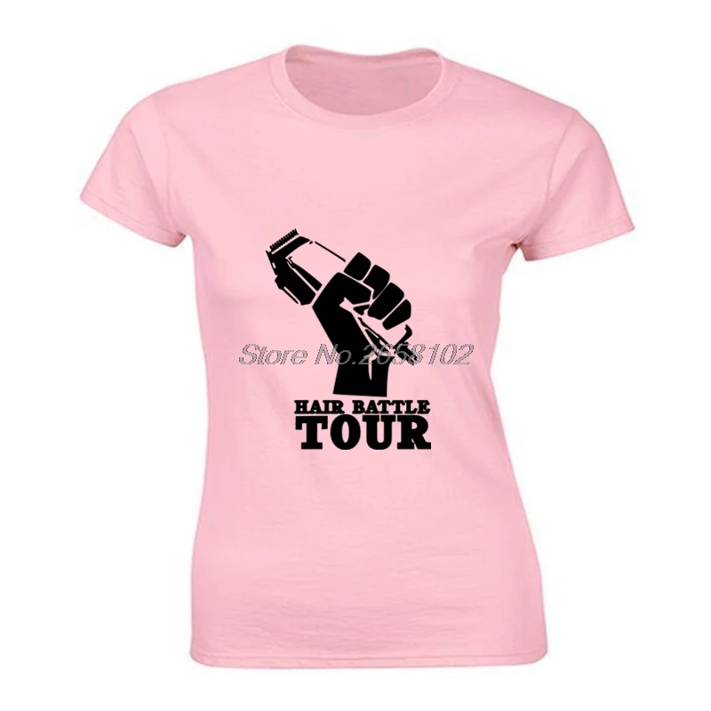 

Hair Battle Tour Shave Hairdresser T-shirt Women Cotton Short Sleeve T Shirt Hip Hop Tees Tops Harajuku Streetwear Fitness