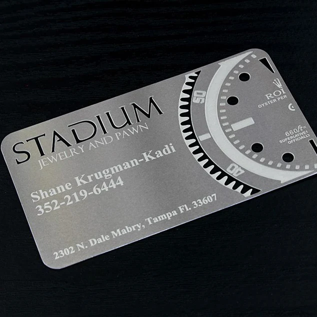Персонализированная круглая Кружевная декоративная вырезная качественная визитная металлическая карточка из нержавеющей стали