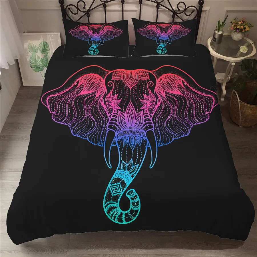 

A Bedding Set 3D Printed Duvet Cover Bed Set Elephant Home Textiles for Adults Bedclothes with Pillowcase #DX02