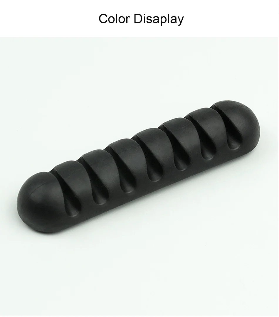 !ACCEZZ USB Cable Organizer Wire Winder Headphone Earphone Holder Mouse Cord 7 Holes Silicone Clip Desktop Line Cable Management (9)