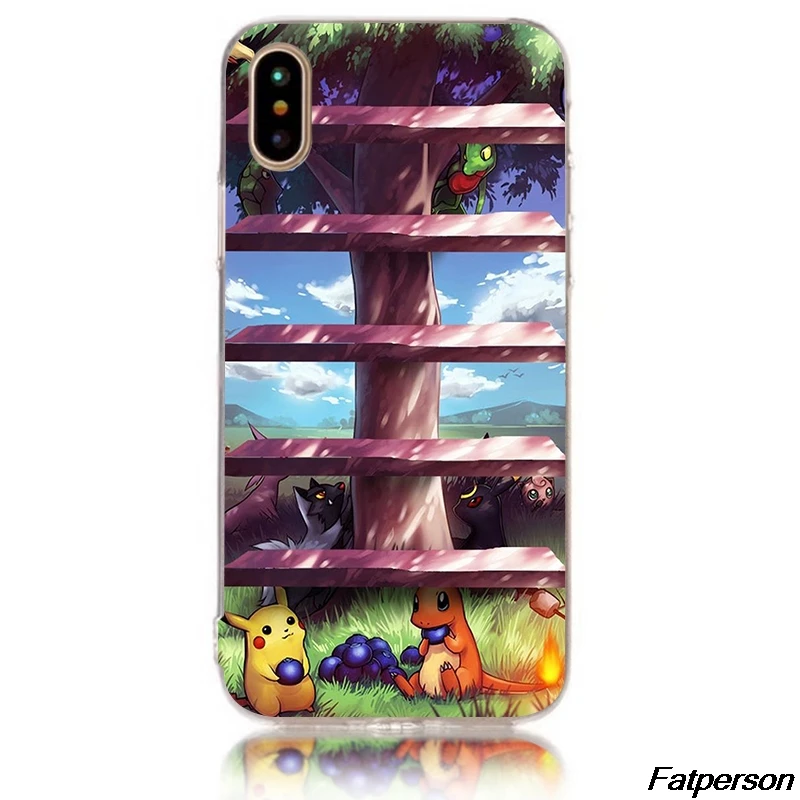 Жесткий прозрачный чехол Pokemons Go для Apple iPhone 7 7plus 8 8plus 6s 6plus X10 6 5 5s 5c 4|Бамперы| |