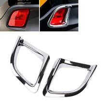 JEAZEA Car Accessories ABS Chrome Exterior Rear Fog Light Lamp Cover Trims Trim Sticker For Toyota Highlander 2015