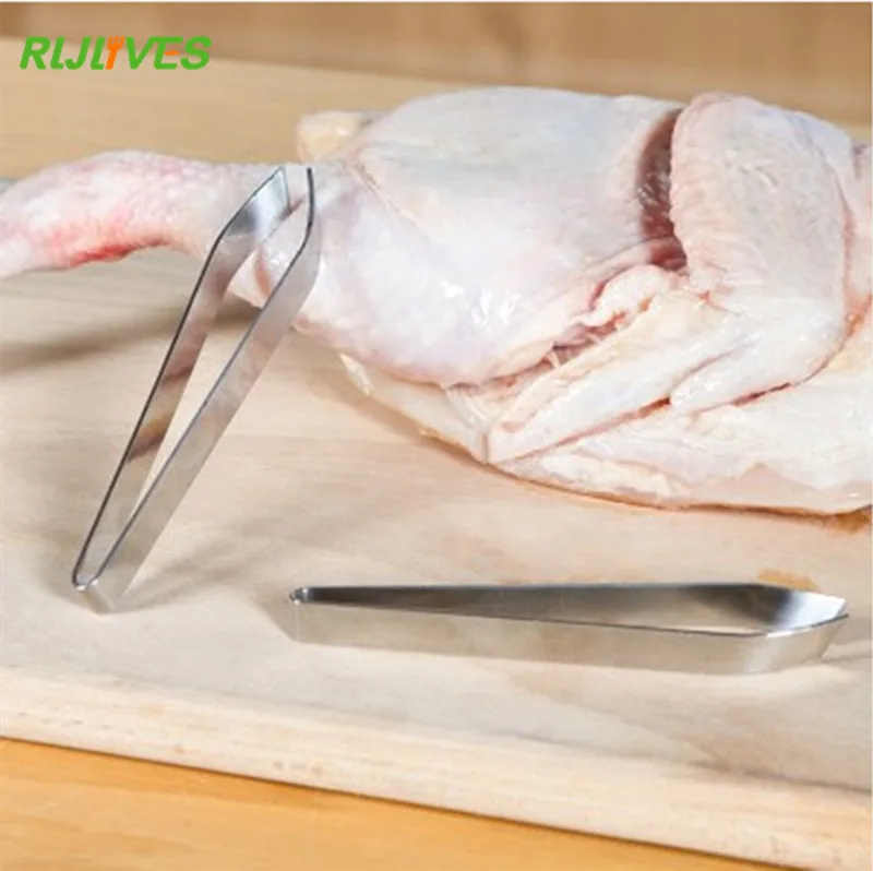RLJLIVES Stainless Steel Fishbone Fur Bones Tongs Food Animal Feather Plucking Remover tool Kitchen Supplies Hair Remover Pliers