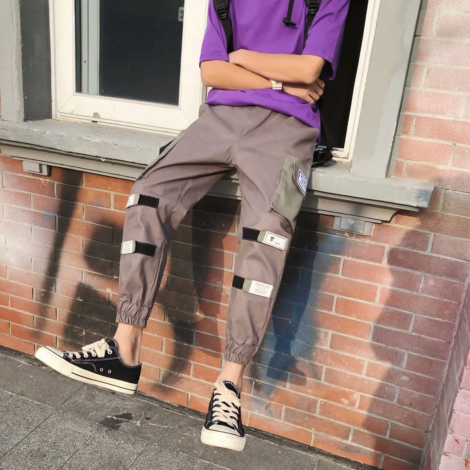 

hip hop men pantalones hombre kpop casual cargo pants many pockets joggers modis streetwear trousers harajuku sweatpants harem