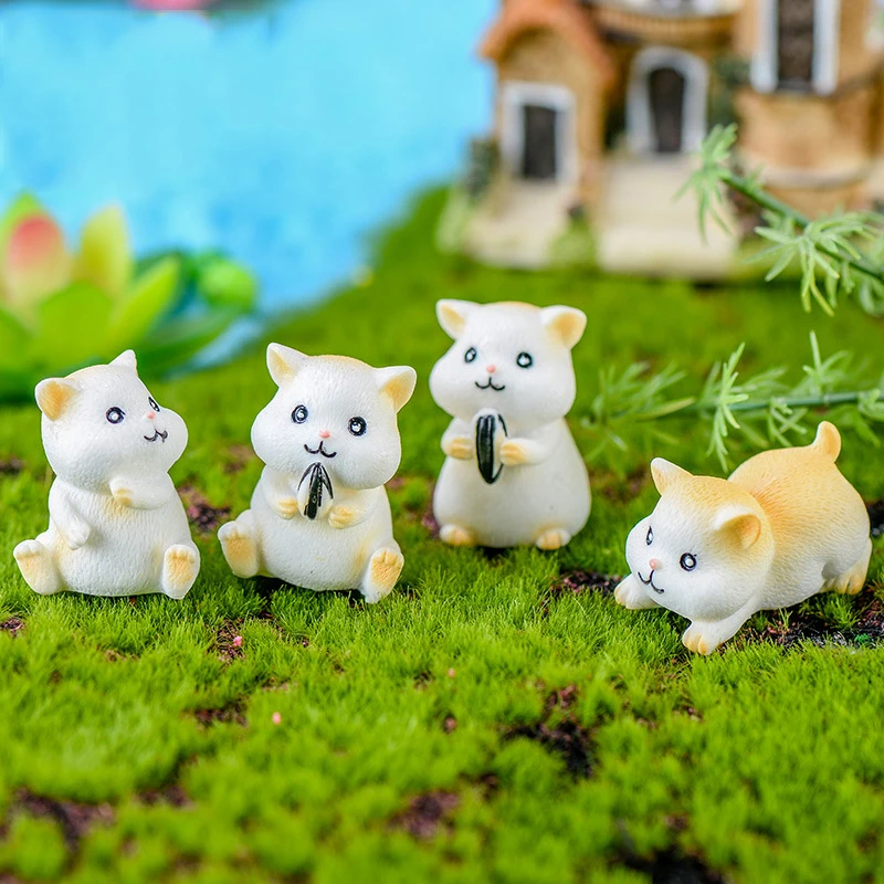 

ZOCDOU 4 Pieces Cute Mice Rat Mouse Hamster Rata Animal China Japan Doll Toy Model Statue Figurine Ornament Miniatures Decor