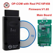 Herramienta de diagnóstico OP COM V1.65 con Chip PIC18F458, herramienta de diagnóstico de Bus Can OpCom para opel OBD2 OBDII, última versión, escáner