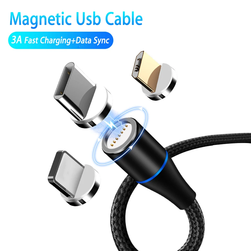 Магнитный кабель Micro Usb Type C 3 А быстрая зарядка зарядный для Oppo Reno One Plus 7 Pro Samsung A7 A8 A9