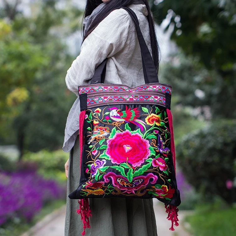 de hombro para mujer, nueva nacional, bordado de flores hecho a mano, bolsos de vestir bagwomen shoulder bag - AliExpress